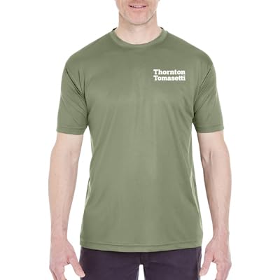 UltraClub Men's Cool & Dry Performance T-Shirts - Set of 140 for Thornton Tomasetti - Military Green