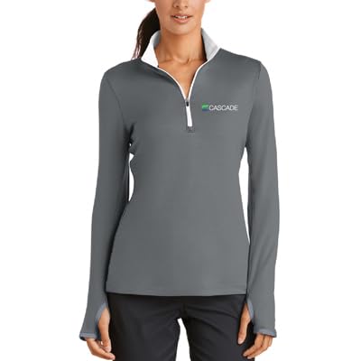 DISCOUNT PROMOS Custom Embroidered Women's Dri FIT Stretch Half Zip Cover Up Pullovers - for Cascade