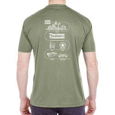 UltraClub Men's Cool & Dry Performance T-Shirts - Set of 140 for Thornton Tomasetti - Military Green