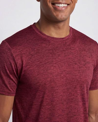 Real Essentials 5 Pack: Men's Dry-Fit Short Sleeve Crew Neck T Shirts Fitness Running Gym Workout Cool Exercise Athletic Tee