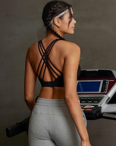 RUNNING GIRL Sports Bras for Women,Crisscross Back High Impact Sports Bra with Hook Closure Workout Supportive Bra