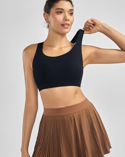 RUNNING GIRL Sports Bras for Women High Support, Adjustable Straps High Impact Racerback Bra with Hook Closure Molded Cup