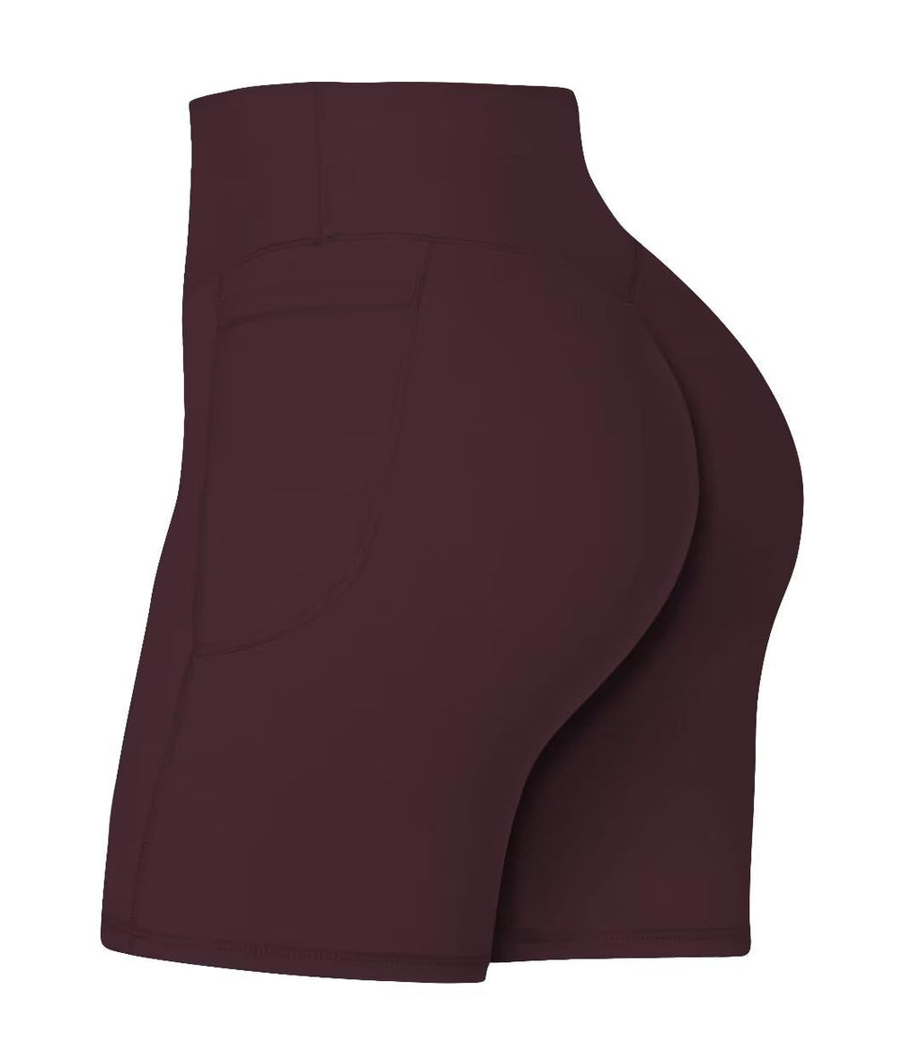 Sunzel No Front Seam Biker Shorts for Women with Pockets, Yoga Workout Gym Bike Shorts with Tummy Control