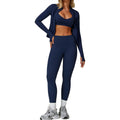 HSQSMWJ Women Seamless Yoga Active Gym Wear Breathable Quick Dry 3 Pieces Jacket Set