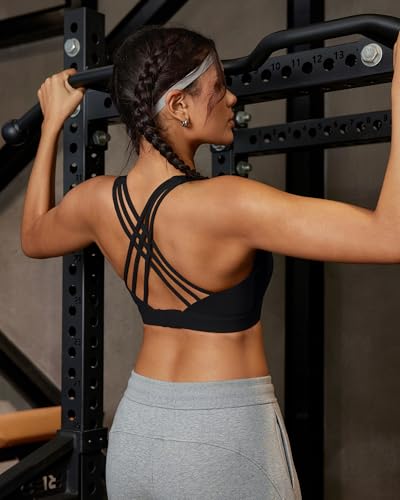 RUNNING GIRL Sports Bras for Women,Crisscross Back High Impact Sports Bra with Hook Closure Workout Supportive Bra