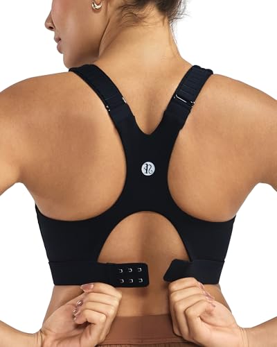 RUNNING GIRL Sports Bras for Women High Support, Adjustable Straps High Impact Racerback Bra with Hook Closure Molded Cup