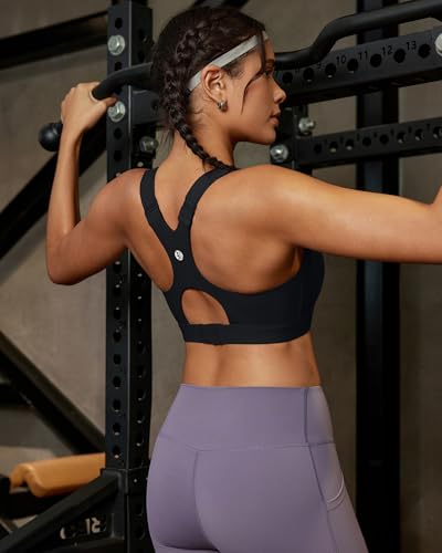 RUNNING GIRL Sports Bras for Women High Support, Adjustable Straps High Impact Racerback Bra with Hook Closure Molded Cup