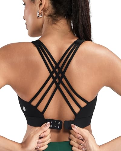 RUNNING GIRL Sports Bras for Women,Crisscross Back High Impact Sports Bra with Hook Closure Workout Supportive Bra
