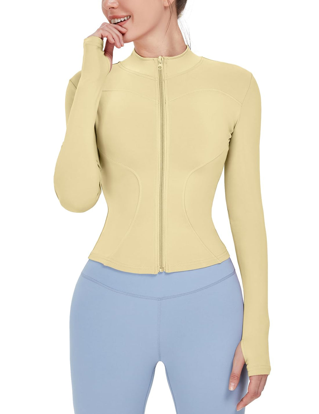 Women's Lightweight Full-Zip Running Jacket with Thumb Holes
