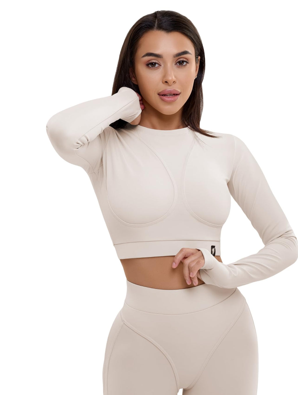 Bona Fide Women's Compression Workout Top Short/Long Sleeve Gym Yoga Running Crop Top