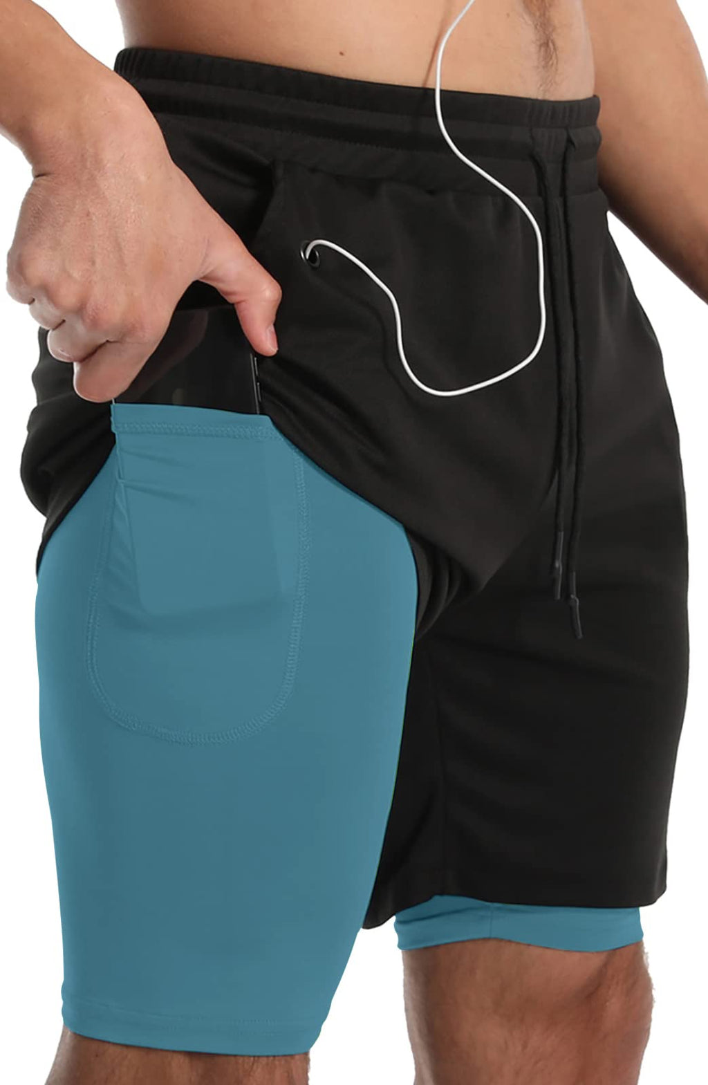 Men's 2-in-1 Running Shorts with Compression Liner for Training