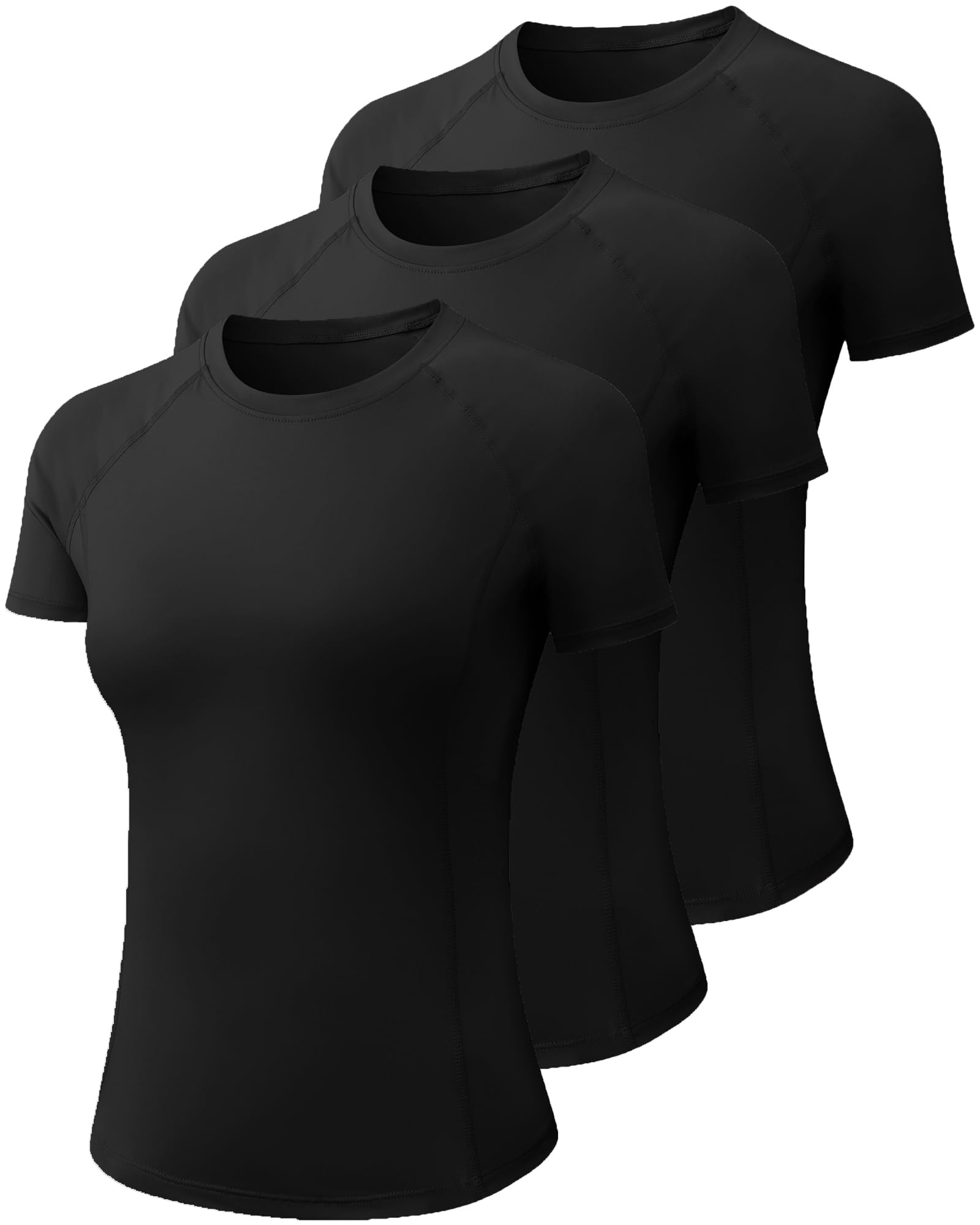 SPVISE Women's Compression Shirt Short Sleeve Workout Tops Athletic Baselayer Dry Fit Running Yoga Gym Basic T-Shirt Crewneck