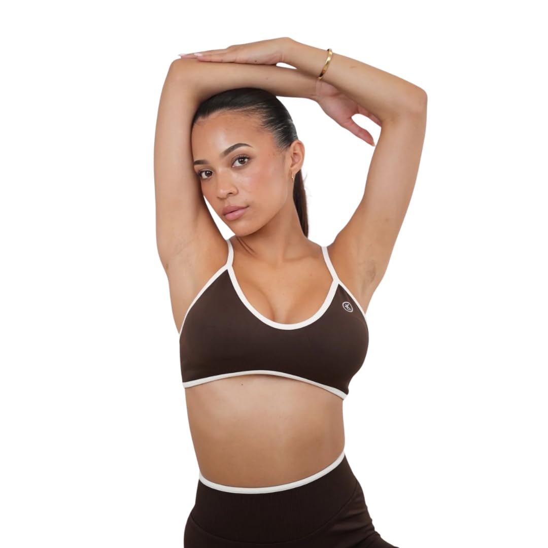 Women's Color Block V-Neck Sports Bra for Yoga, Running & Gym