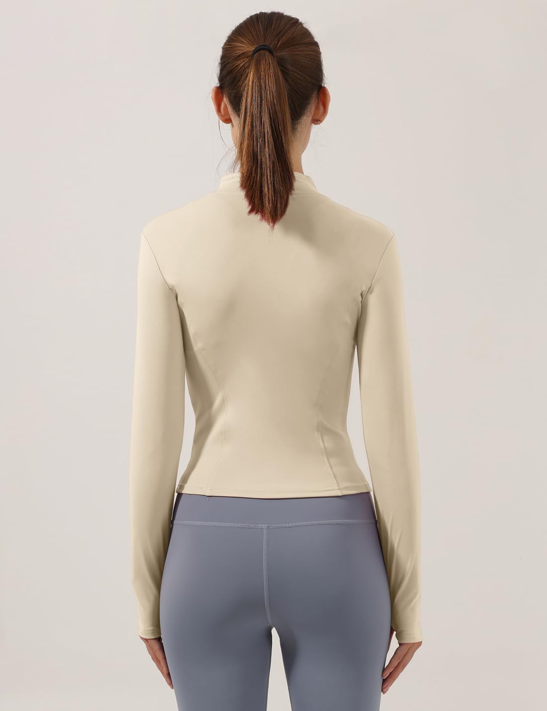 Locachy Women's Lightweight Stretchy Workout Full Zip Running Track Jacket with Thumb Holes