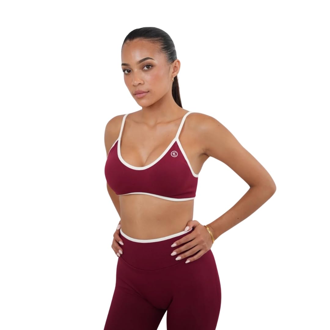 Women's Color Block V-Neck Sports Bra for Yoga, Running & Gym