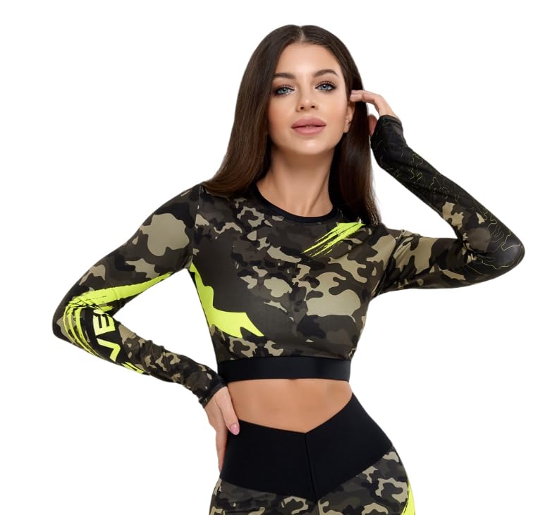 Bona Fide Women's Compression Workout Top Short/Long Sleeve Gym Yoga Running Crop Top