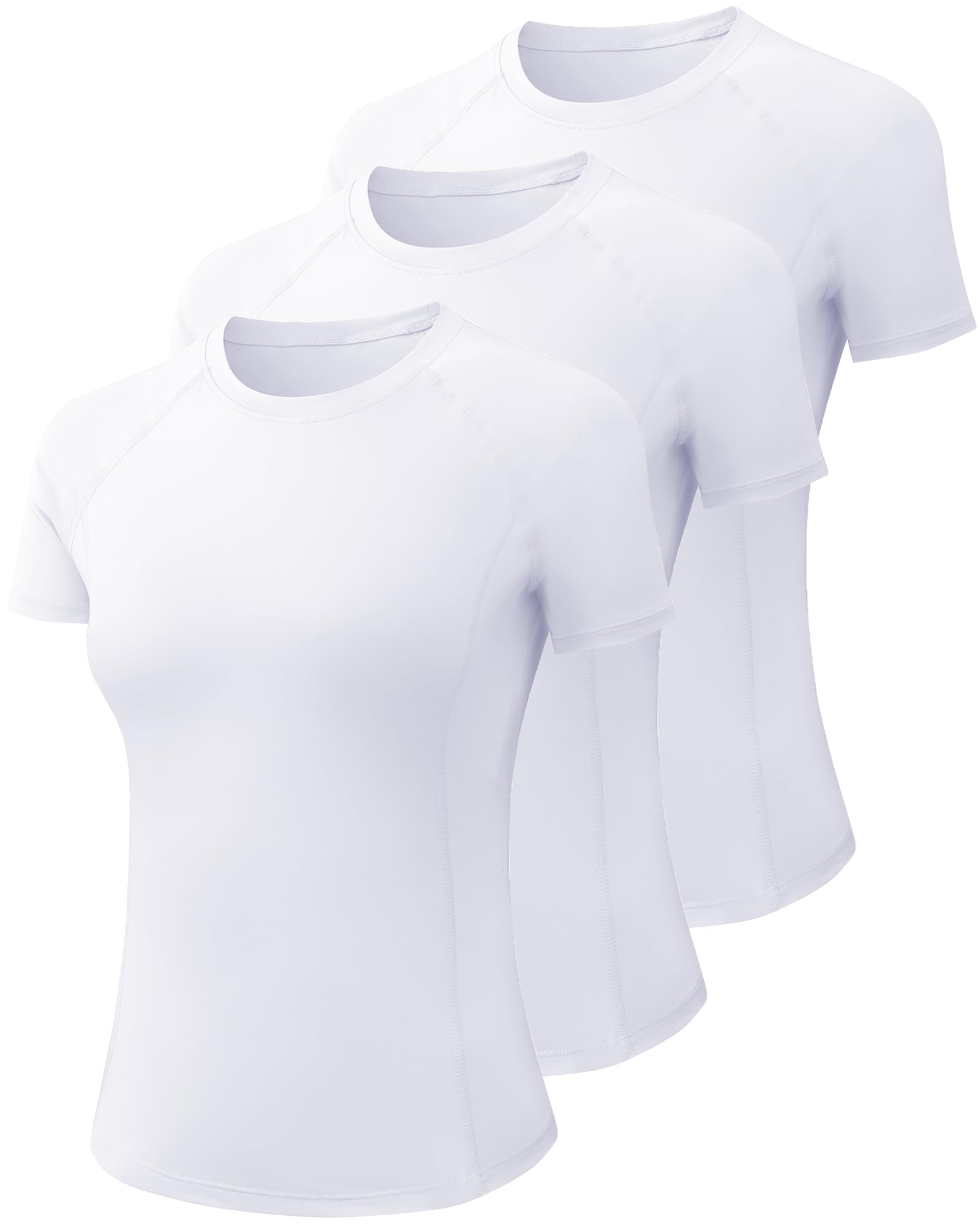 Women's Compression Short Sleeve, Workout Top/Dry Fit Gym Yoga Running Baselayer Shirt