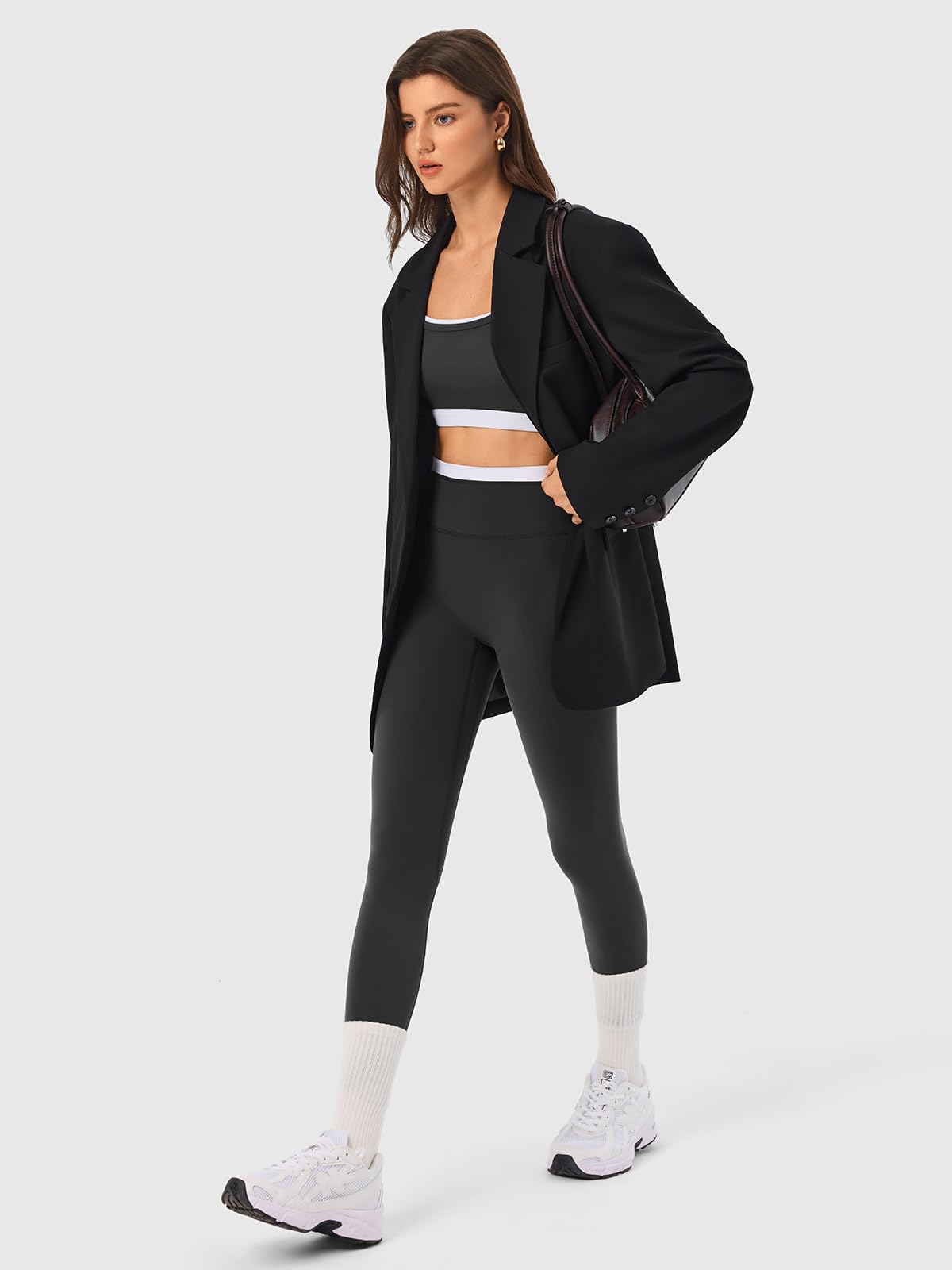 2 Pieces Workout Sets for Women,Seamless Yoga Leggings with Padded Sports Bras,Athletic Matching Outfits,Gym,Casual