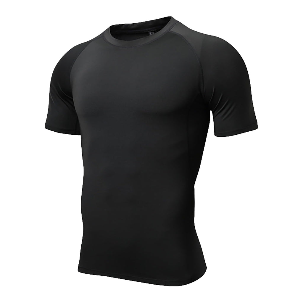 Men's Short Sleeve Compression Shirts Cool Dry Athletic Workout Tops Moisture Wicking Muscle Fit