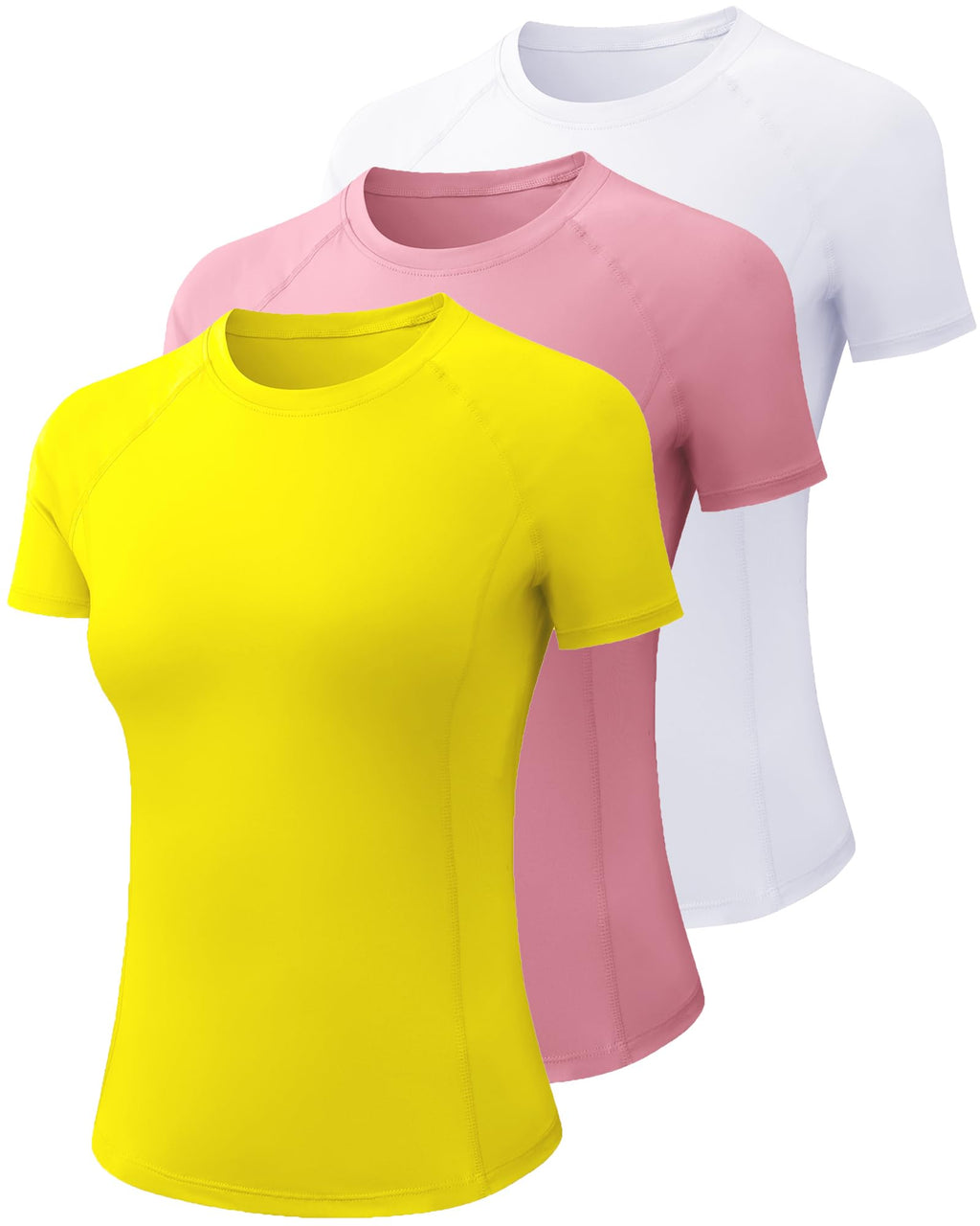 Women's Compression Short Sleeve, Workout Top/Dry Fit Gym Yoga Running Baselayer Shirt