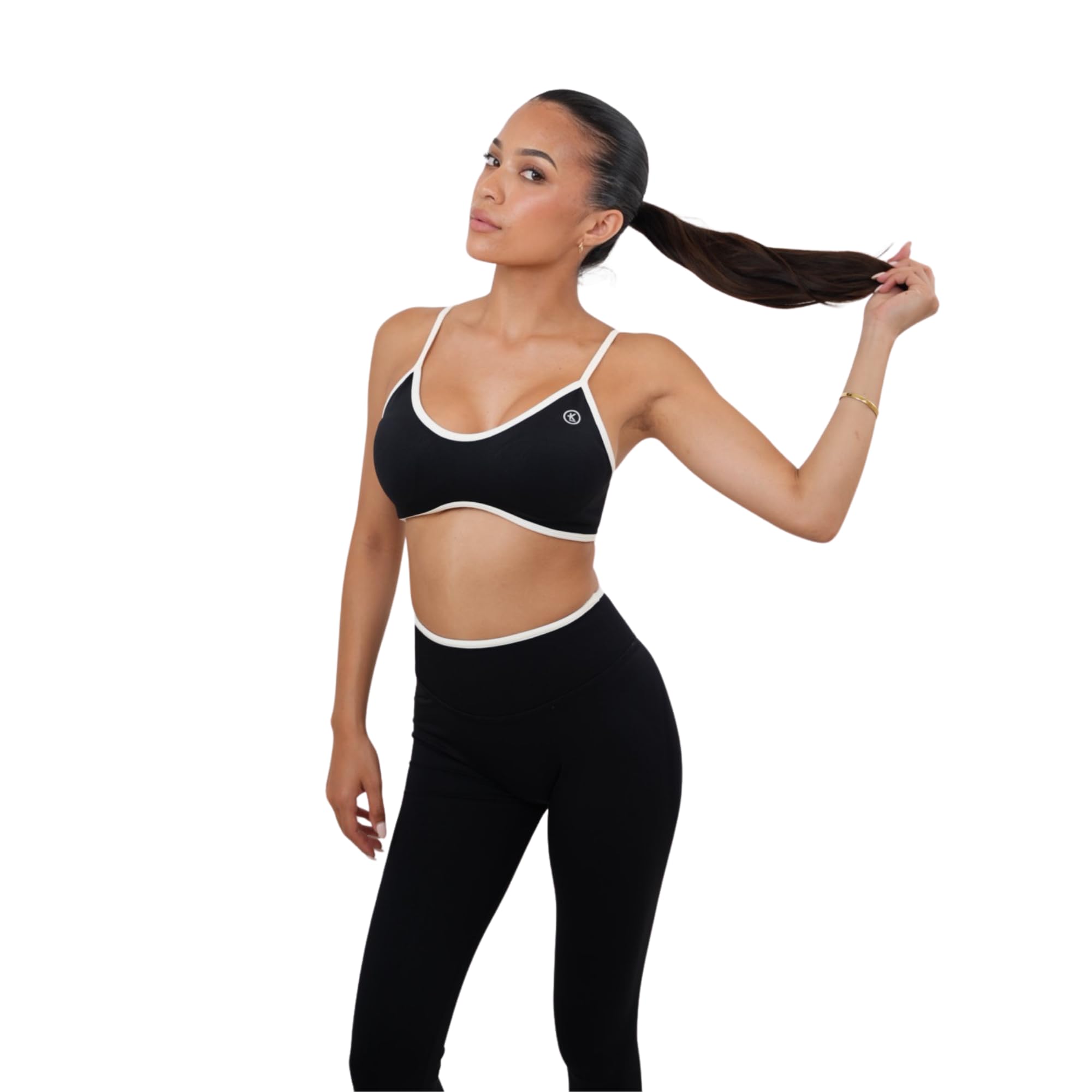 Women's Color Block V-Neck Sports Bra for Yoga, Running & Gym