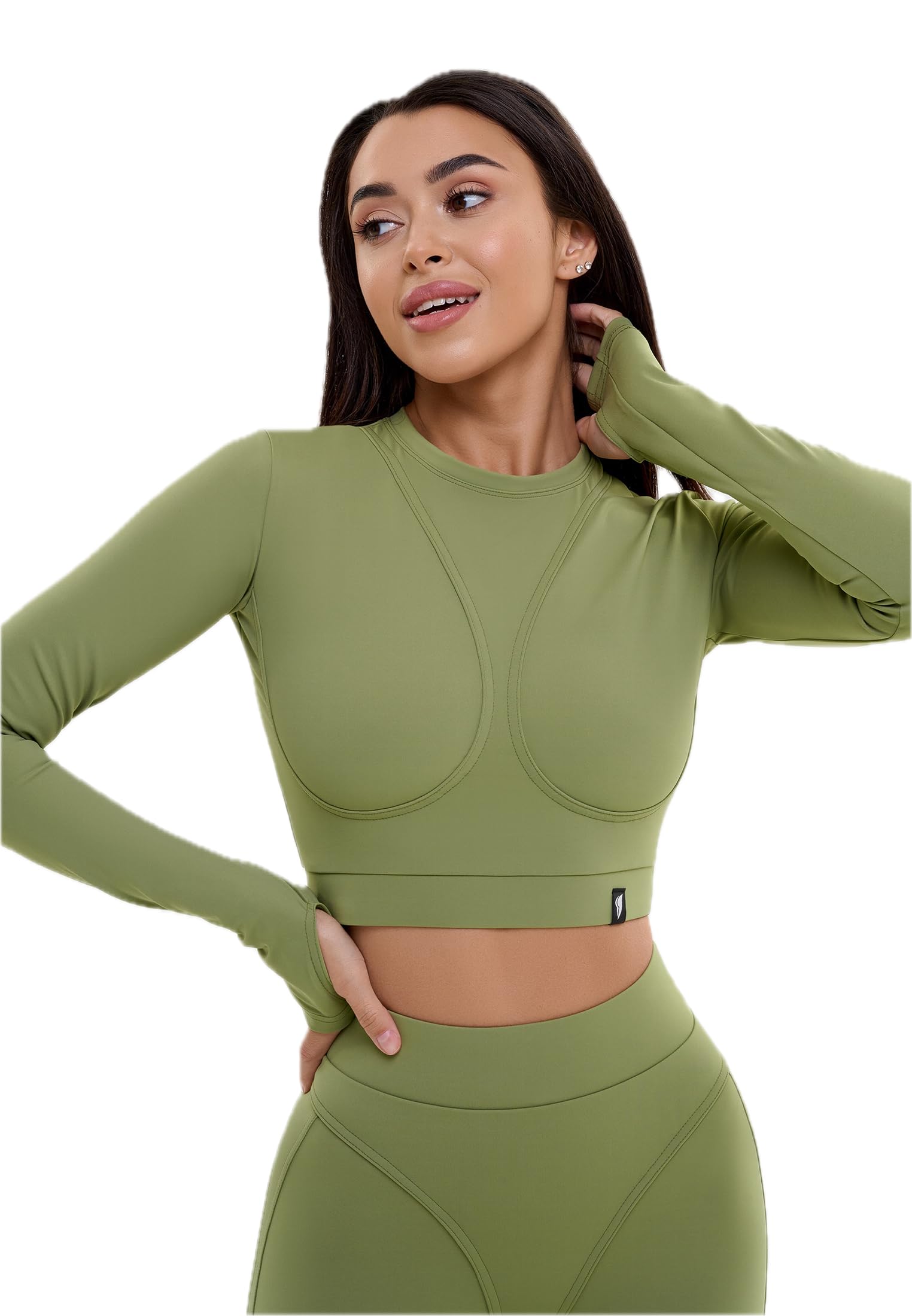 Bona Fide Women's Compression Workout Top Short/Long Sleeve Gym Yoga Running Crop Top