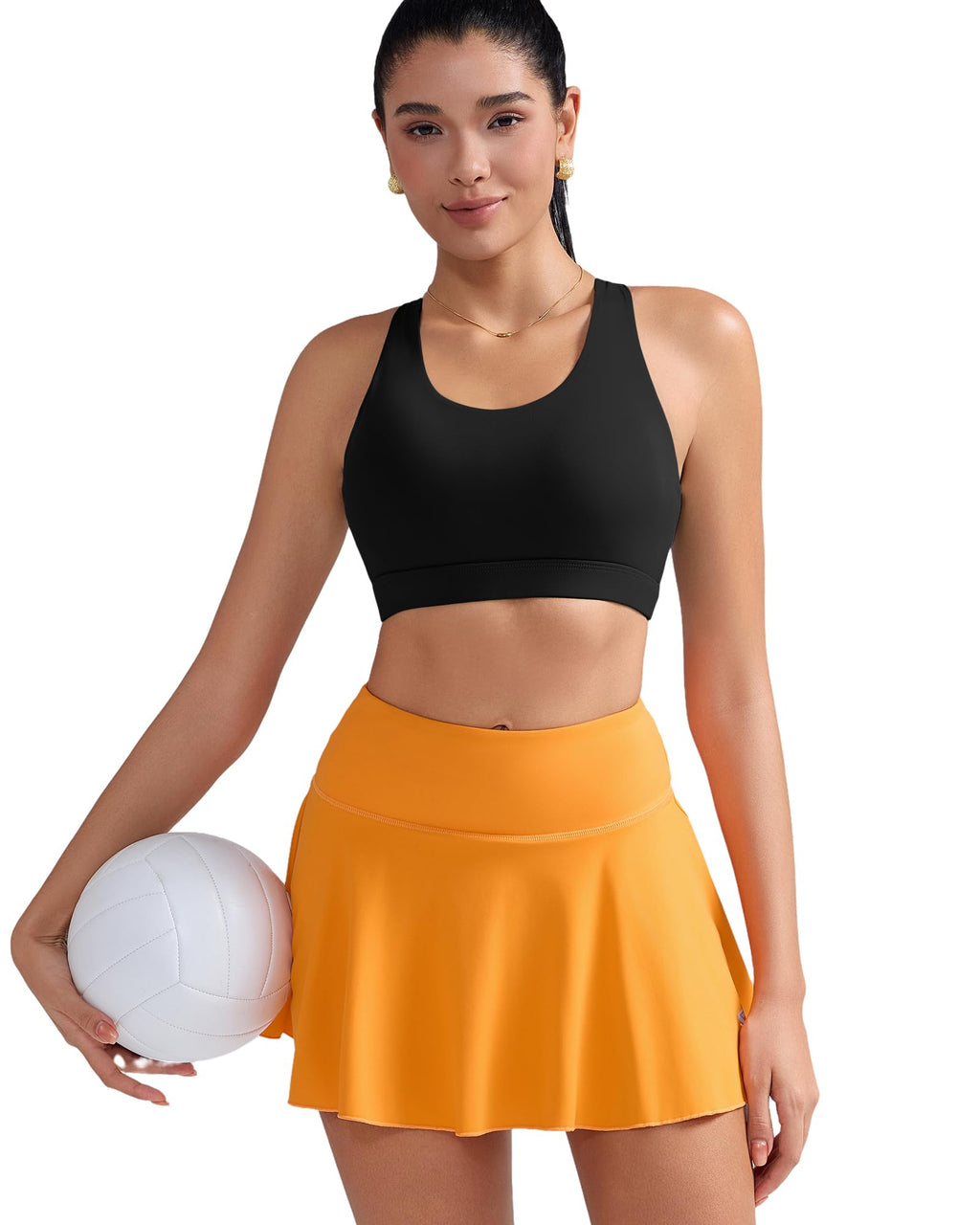 RUNNING GIRL Sports Bras for Women,Padded Strappy Sports Bras Criss-Cross Back Medium Support Sports Bras with Removable Cups
