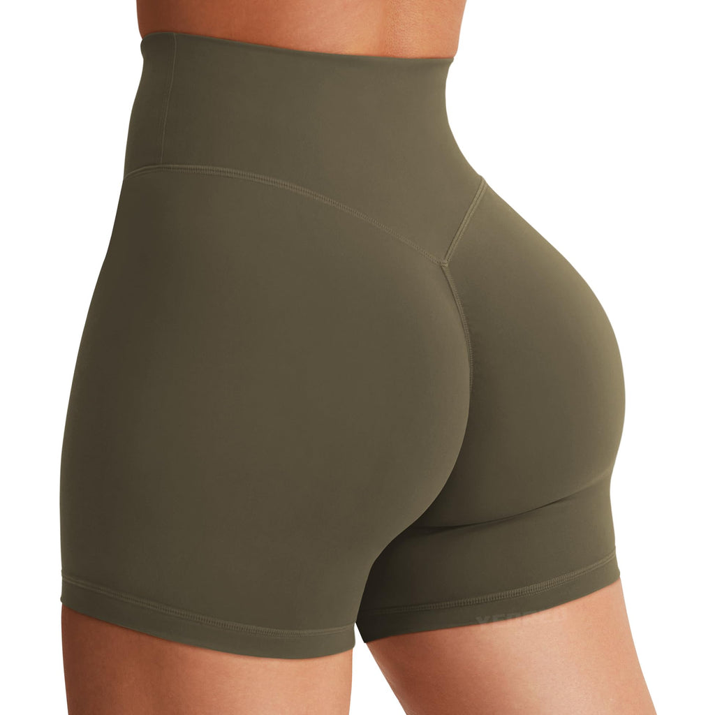 Women's High Waist Biker Shorts 3.6–6" Tummy Control Workout Yoga Gym Running Shorts
