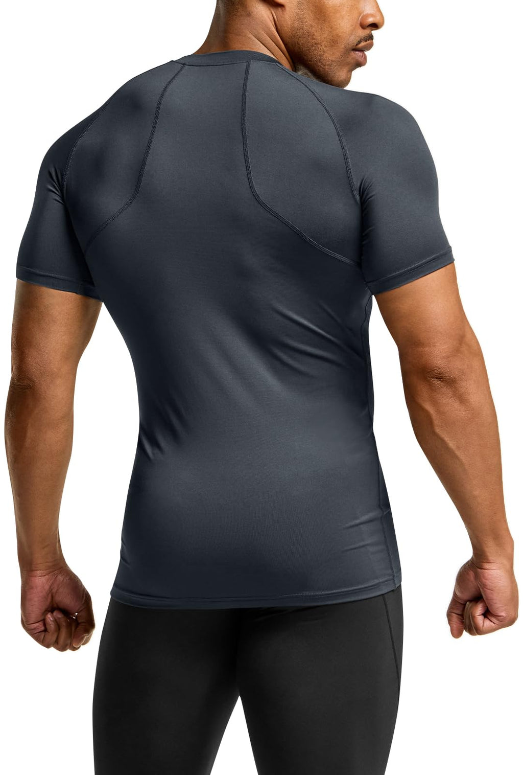 ATHLIO Men's Cool Dry Short Sleeve Compression Shirts, Sports Baselayer T-Shirts Tops, Athletic Workout Shirt