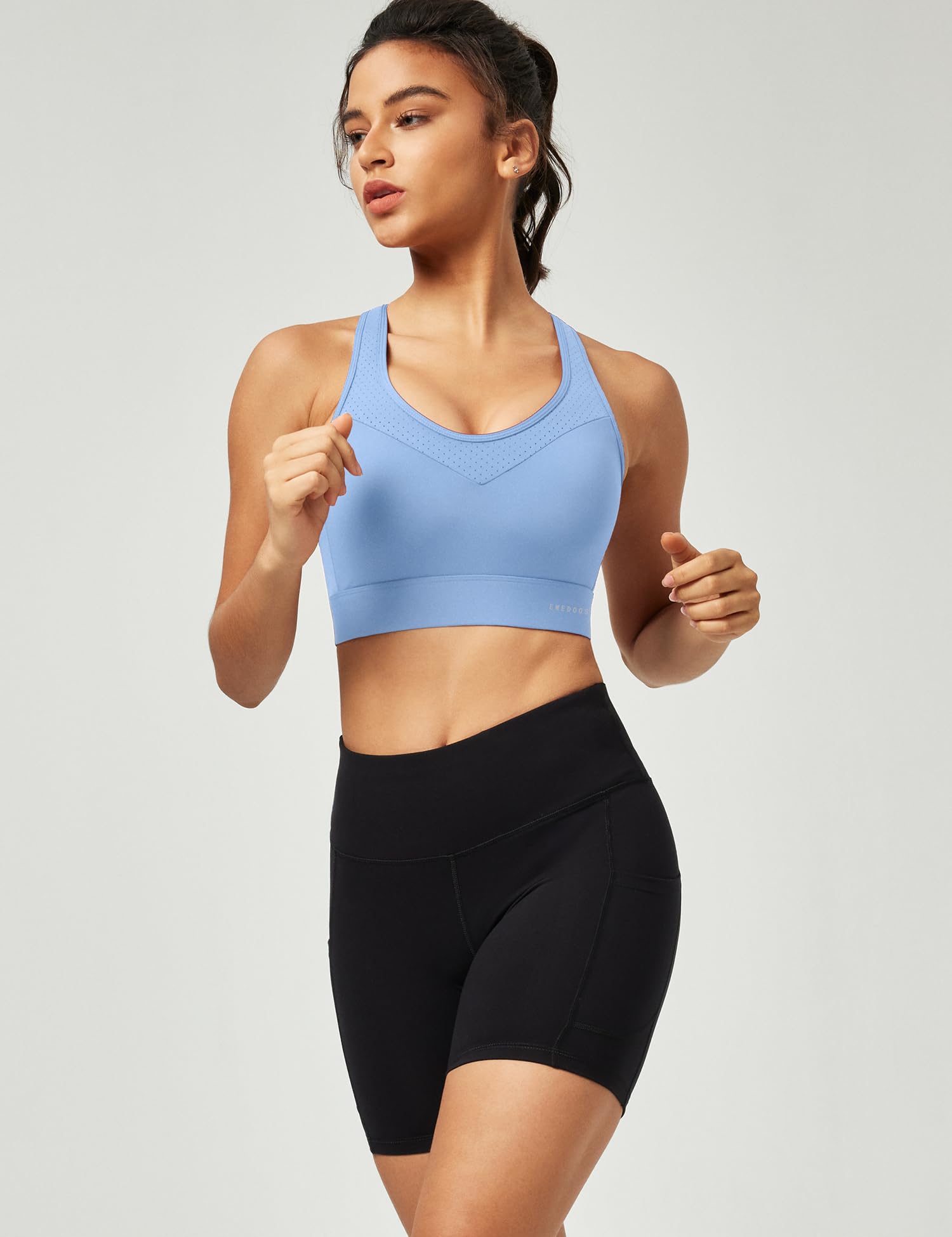 Ewedoos Sports Bras for Women High Support High Impact Sports Bra for Large Bust Racerback Push Up Workout Running Bra