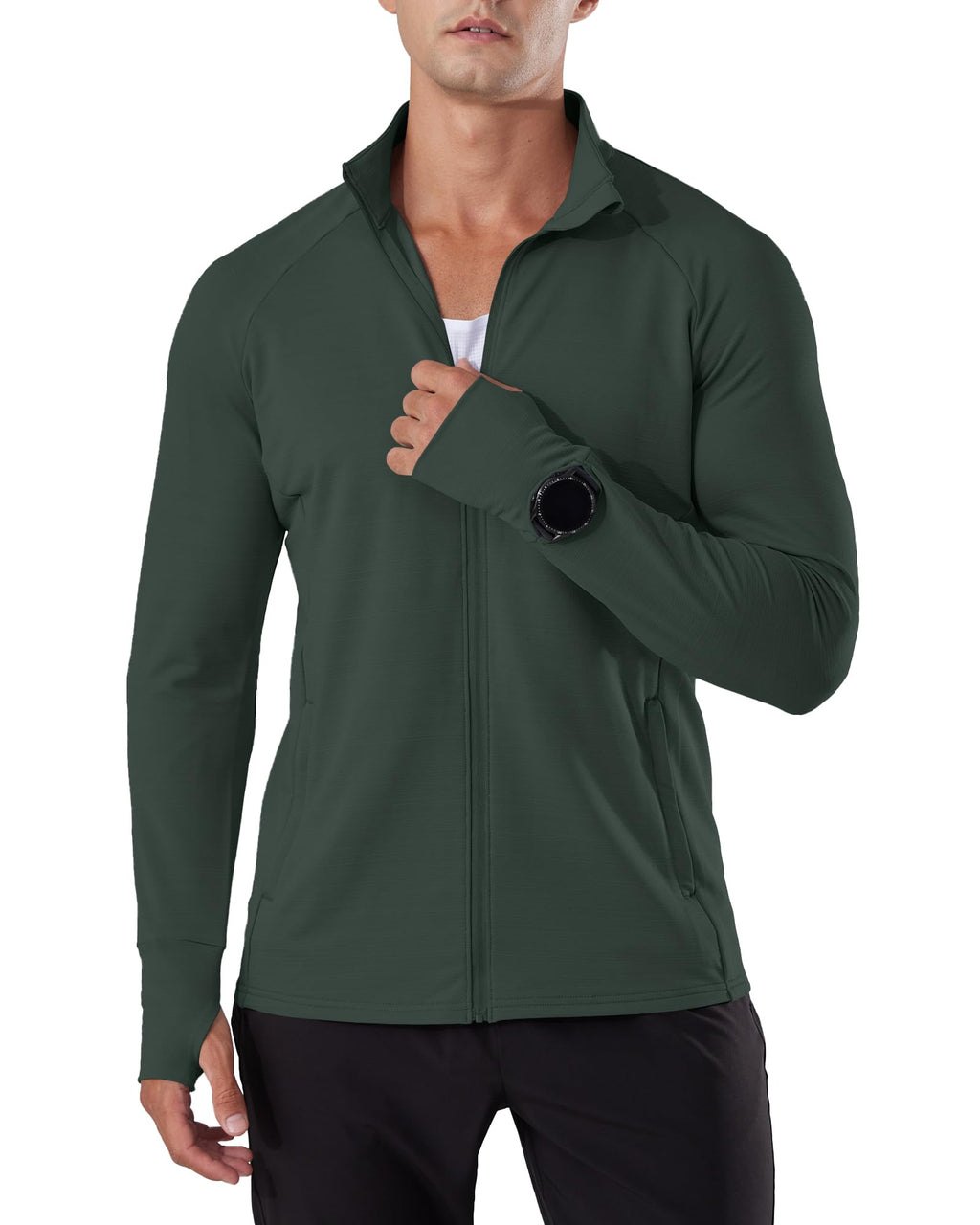 Men's Lightweight Quick-Dry Full-Zip Running Performance Jacket