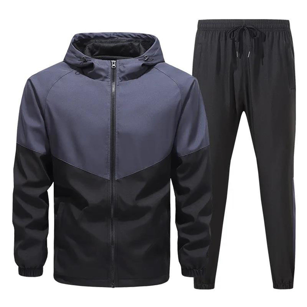 Men's Tracksuit Running Set Athletic Jacket And Jogger Pants Two Piece Workout Training Sportswear Plus Size Fit
