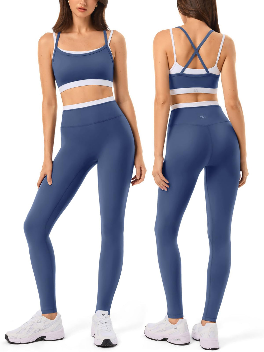 Women's Seamless Yoga Workout Set with Padded Sports Bra & Leggings