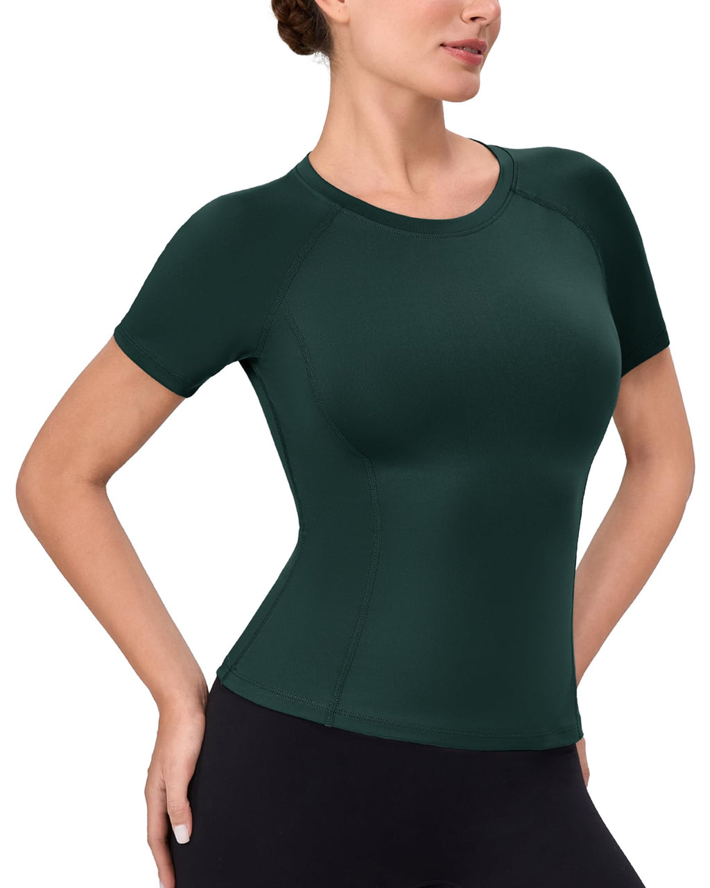 Women's Compression Short Sleeve, Workout Top/Dry Fit Gym Yoga Running Baselayer Shirt