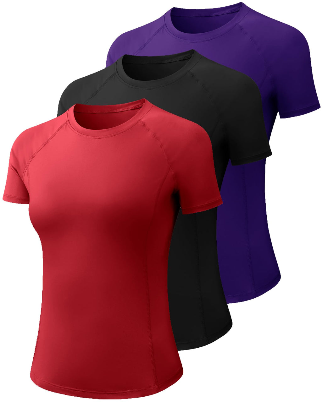 Women's Compression Short Sleeve, Workout Top/Dry Fit Gym Yoga Running Baselayer Shirt