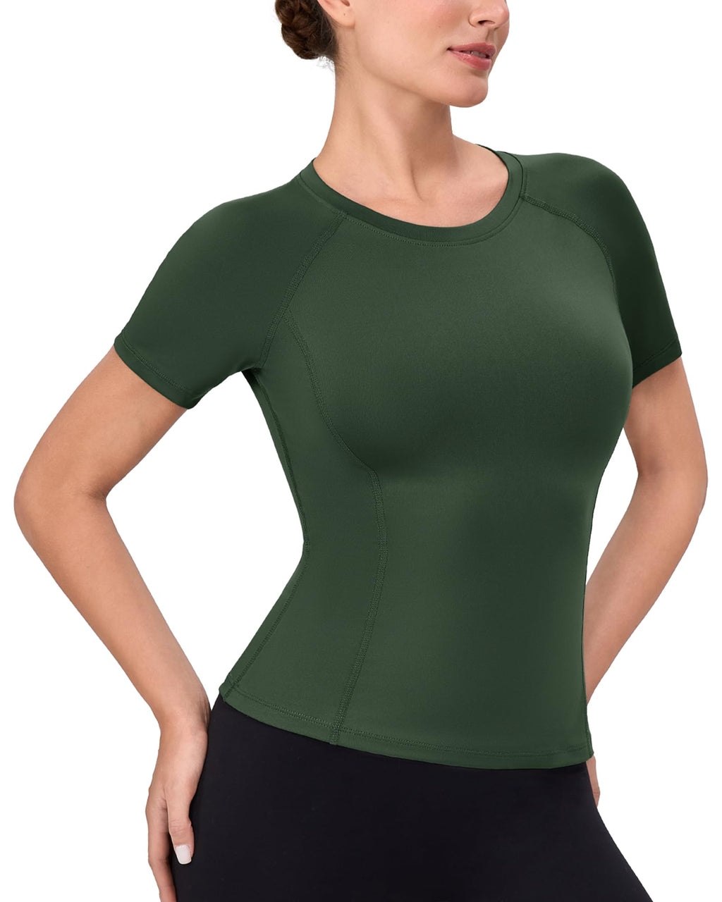 Women's Compression Short Sleeve, Workout Top/Dry Fit Gym Yoga Running Baselayer Shirt