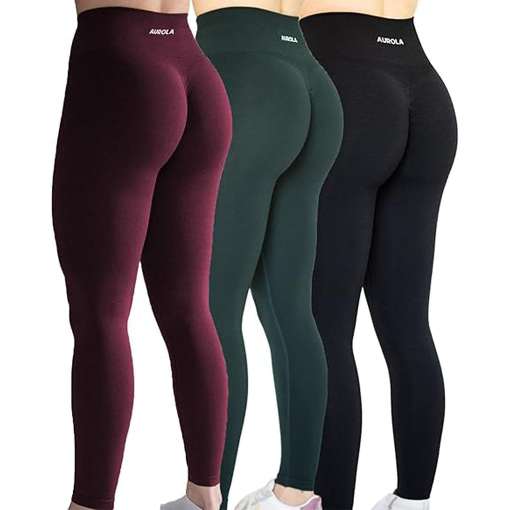 AUROLA Workout Leggings for Women Seamless Scrunch Tights Tummy Control Gym Fitness Girl Sport Active Yoga Pants