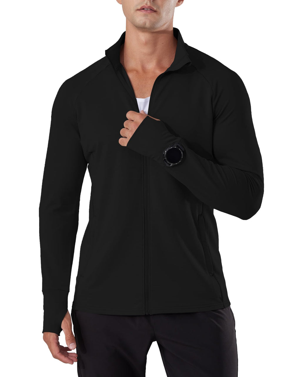 Men's Lightweight Quick-Dry Full-Zip Running Performance Jacket