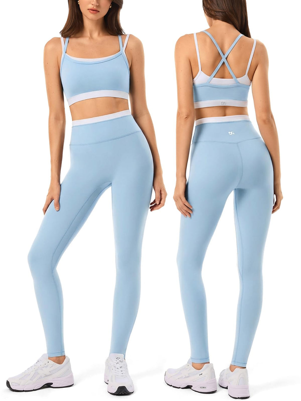 Women's Seamless Yoga Workout Set with Padded Sports Bra & Leggings