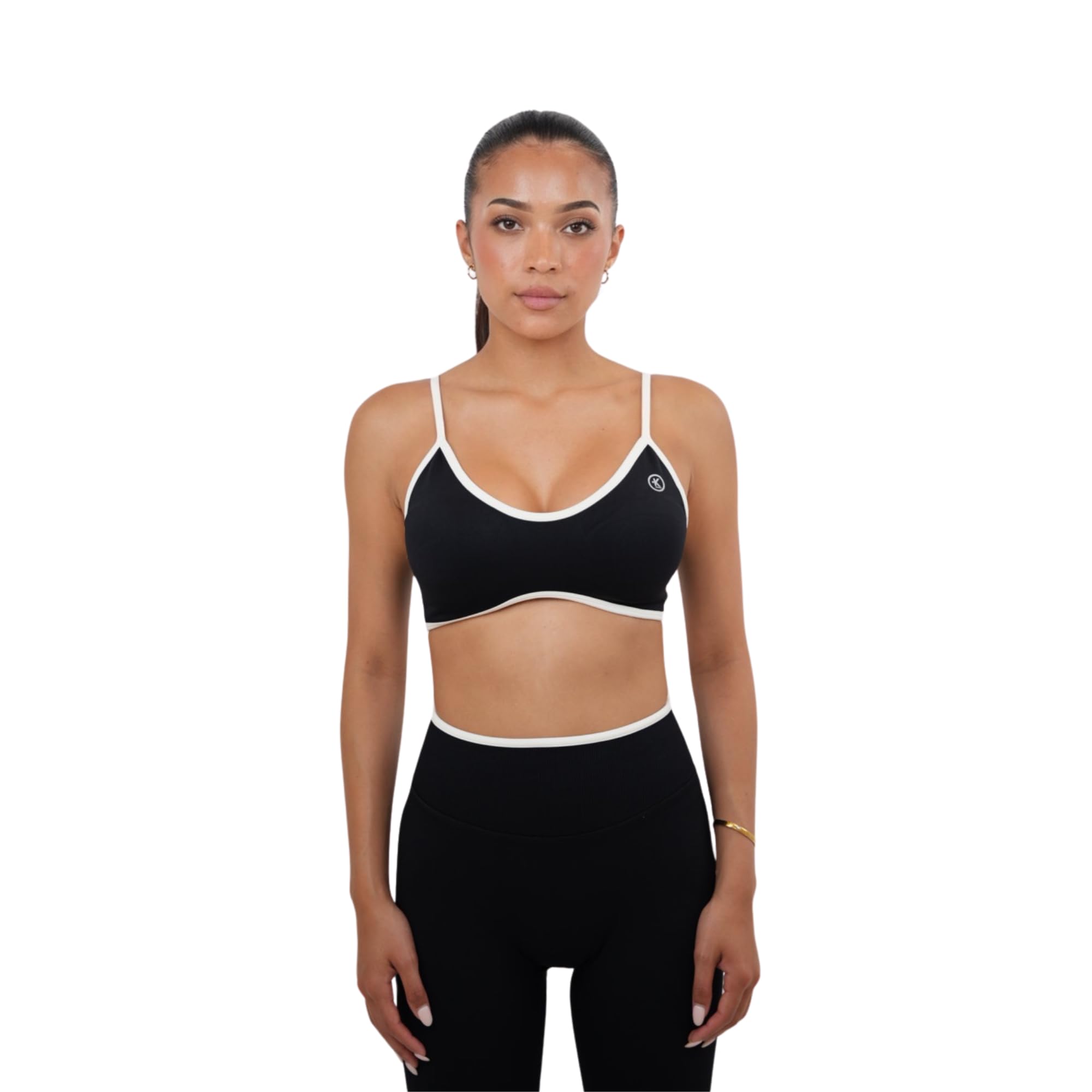 Women's Color Block V-Neck Sports Bra for Yoga, Running & Gym