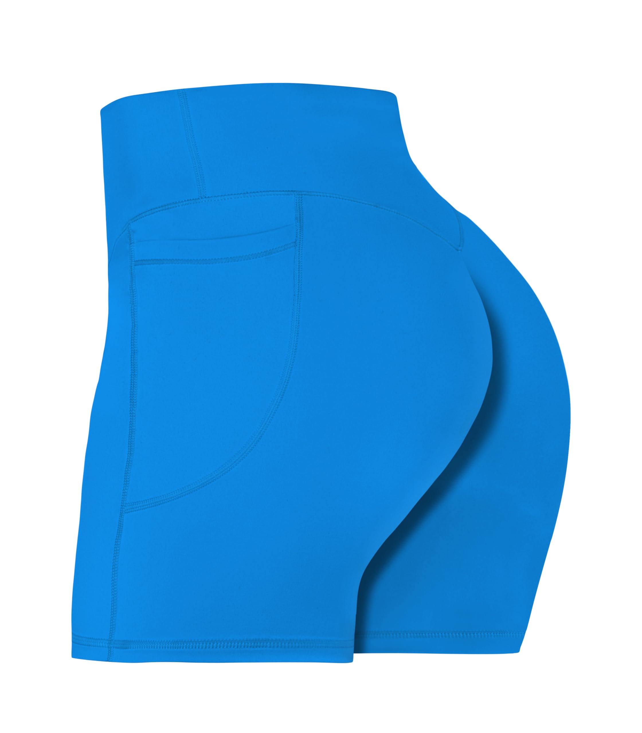 Sunzel No Front Seam Biker Shorts for Women with Pockets, Yoga Workout Gym Bike Shorts with Tummy Control