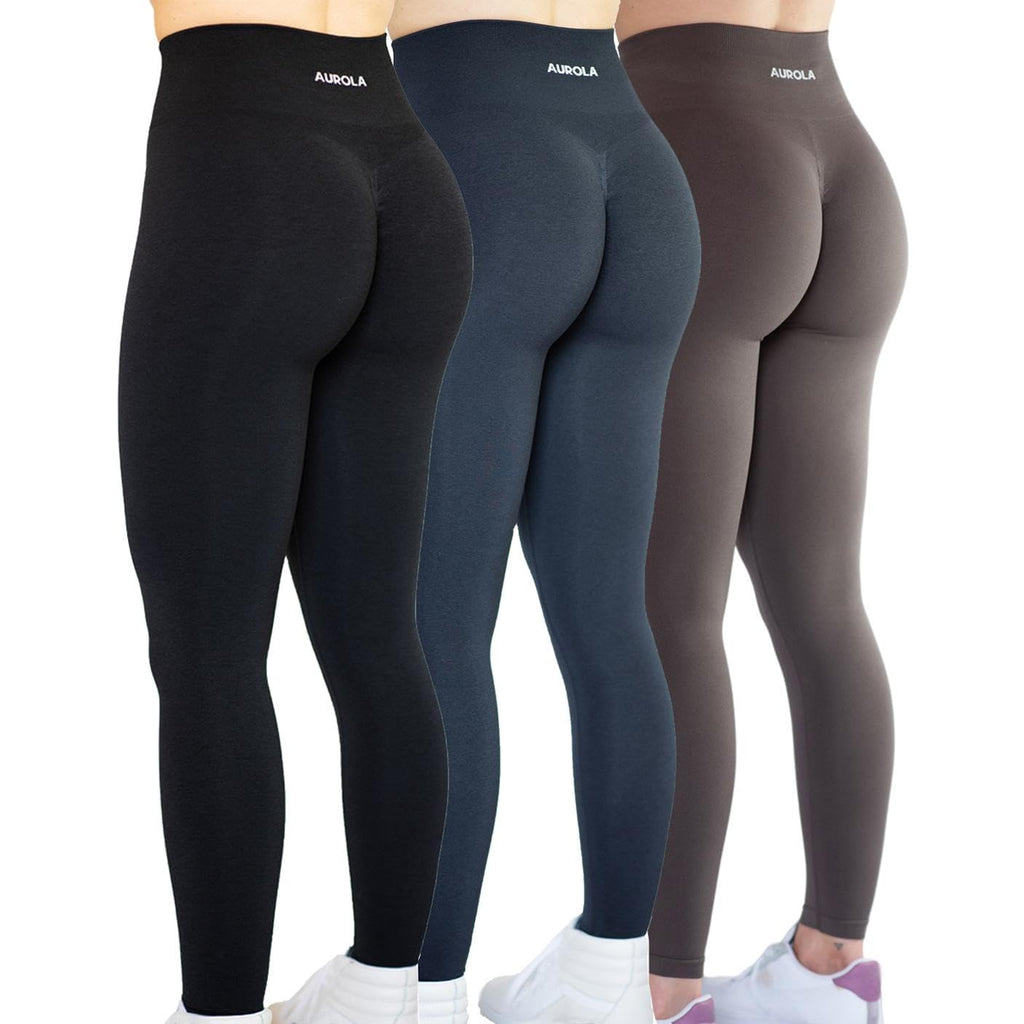 AUROLA Workout Leggings for Women Seamless Scrunch Tights Tummy Control Gym Fitness Girl Sport Active Yoga Pants
