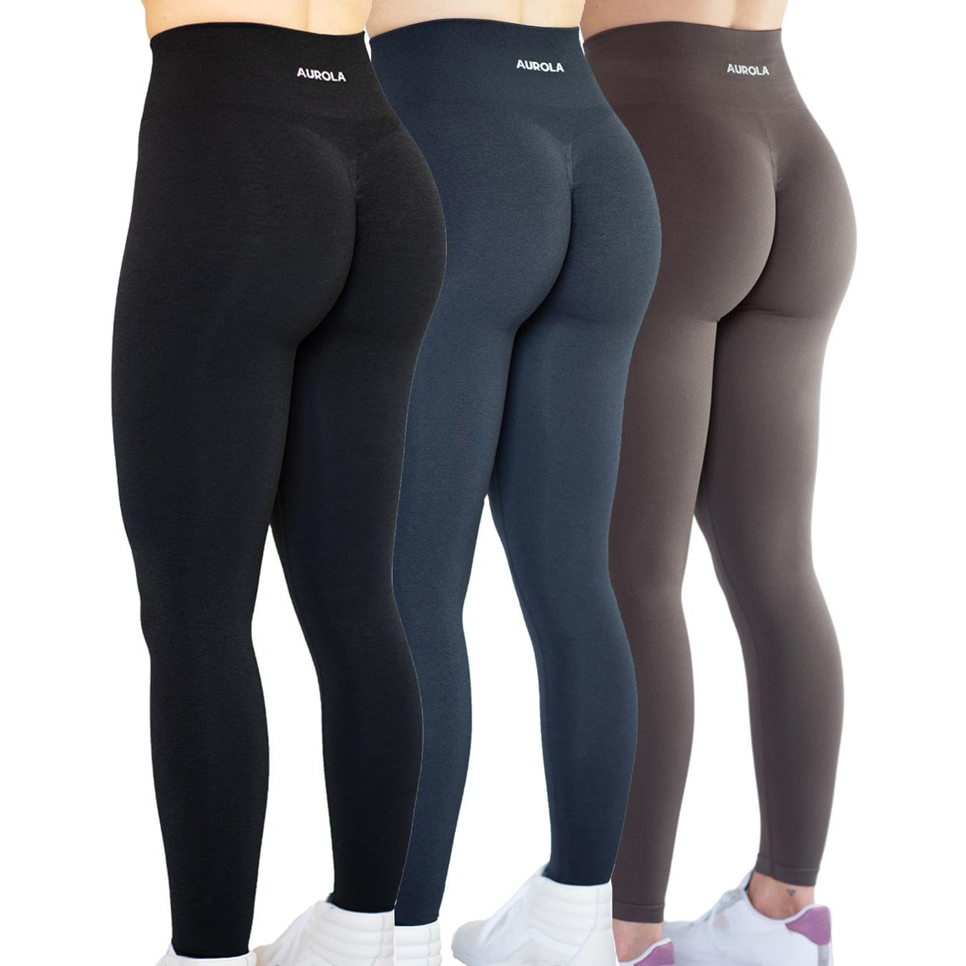 AUROLA Workout Leggings for Women Seamless Scrunch Tights Tummy Control Gym Fitness Girl Sport Active Yoga Pants