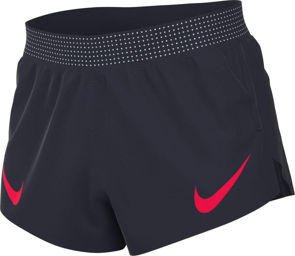 NIKE Aeroswift FN3352-451 Dri-Fit ADV Running Shorts with Lining for Men (4") Obsidian/Bright Crimson, M