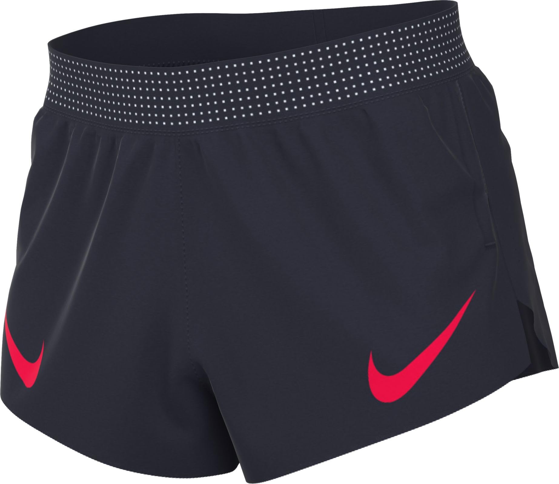 NIKE Aeroswift FN3352-451 Dri-Fit ADV Running Shorts with Lining for Men (4") Obsidian/Bright Crimson, M