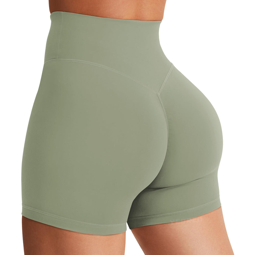 Women's High Waist Biker Shorts 3.6–6" Tummy Control Workout Yoga Gym Running Shorts