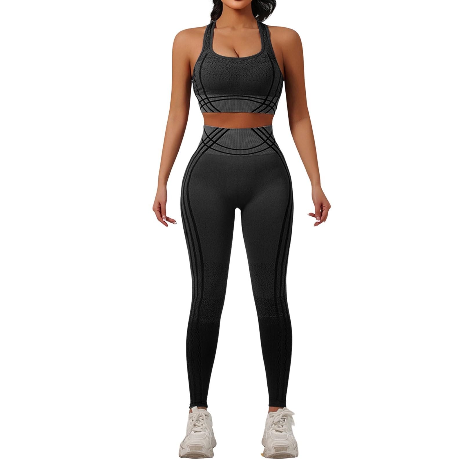 Women's Seamless Yoga Workout Set with Sports Bra & Leggings