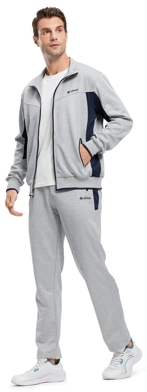 Rdruko Men's Tracksuit Sweatsuits 2 Piece Set Athletic Jogging Gym Activewear Sweat Track Suits Sets
