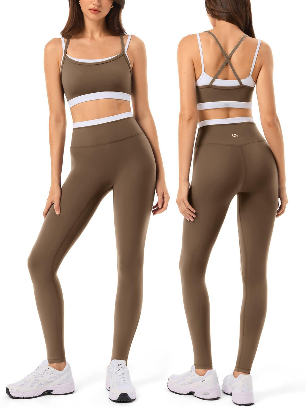 Women's Seamless Yoga Workout Set with Padded Sports Bra & Leggings