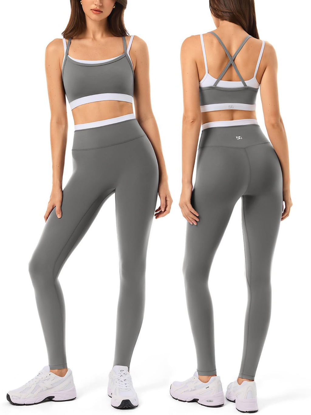 Women's Seamless Yoga Workout Set with Padded Sports Bra & Leggings